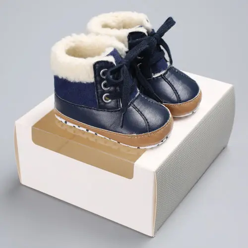 PUDCOCO Newest 2020 Newborn Toddler Shoes Baby Boy Girl Ankle Snow Winter Warm Plush Boots Crib Shoes Anti-slip Sneakers