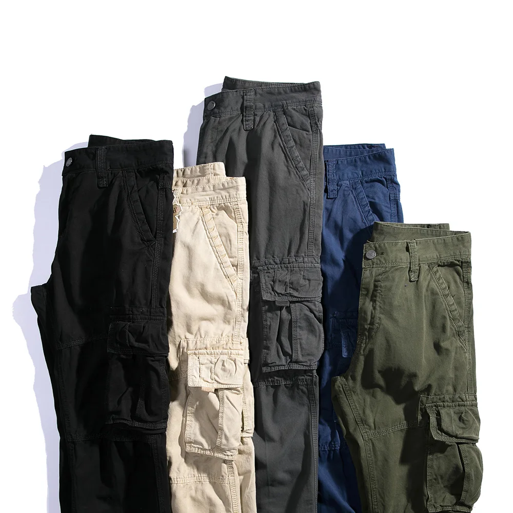 Брюки-карго для мужские черные брюки в стиле милитари, зеленая армейская сбоку много карманов брюки мужские брюки Чинос синего цвета хаки хлопковые брюки Для мужчин