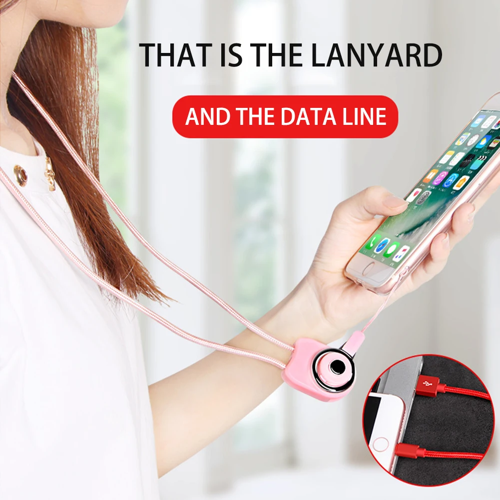 أحزمة هاتف المحمول مع USB شحن كابل نقل بيانات كابلات ل نوع C الروبوت الرقبة الحبل محول اكسسوارات #1109 أحزمة هاتف المحمول مع USB شحن كابل نقل بيانات كابلات ل نوع C الروبوت الرقبة الحبل محول اكسسوارات #1109