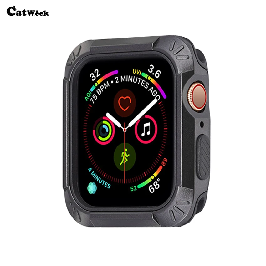 

For Apple Watch 4 40MM 44MM Slim 2 in 1 Soft TPU PC Watch Protector 360 Full Cover Case For Iwatch 4 Applewatch Shockproof Skin