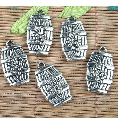 

Tibetan Silver color 2side grape wine BARREL design charms 8pcs EF0136