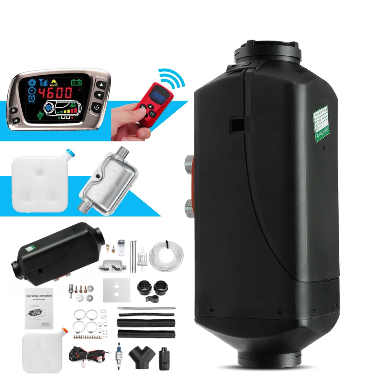 

12V 3KW Diesels Air Parking Heater Air Heating 3000W LCD Switch For Boats Bus Car Trailer Heater +Silencer +Remote control