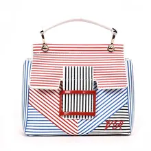 TTOU Женская цветная сумка, модная полосатая сумка на плечо для девочек, винтажная сумка-мессенджер, искусственная кожа, элегантная сумка через плечо