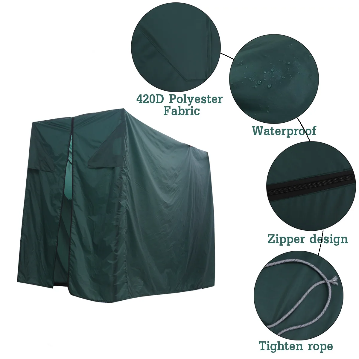 للماء 420D أكسفورد القماش PVC سيارة الغولف عربة غطاء غبار المطر الركاب ل نادي السيارات الكلاسيكية الاكسسوارات جولف سقف الضميمة