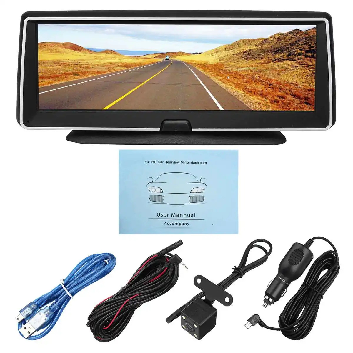 

8 Inch Android Dual Lens Car DVR GPS Navigation ADAS Full HD 1080P Dash Camera Auto Video Registrar Navigation Recorder