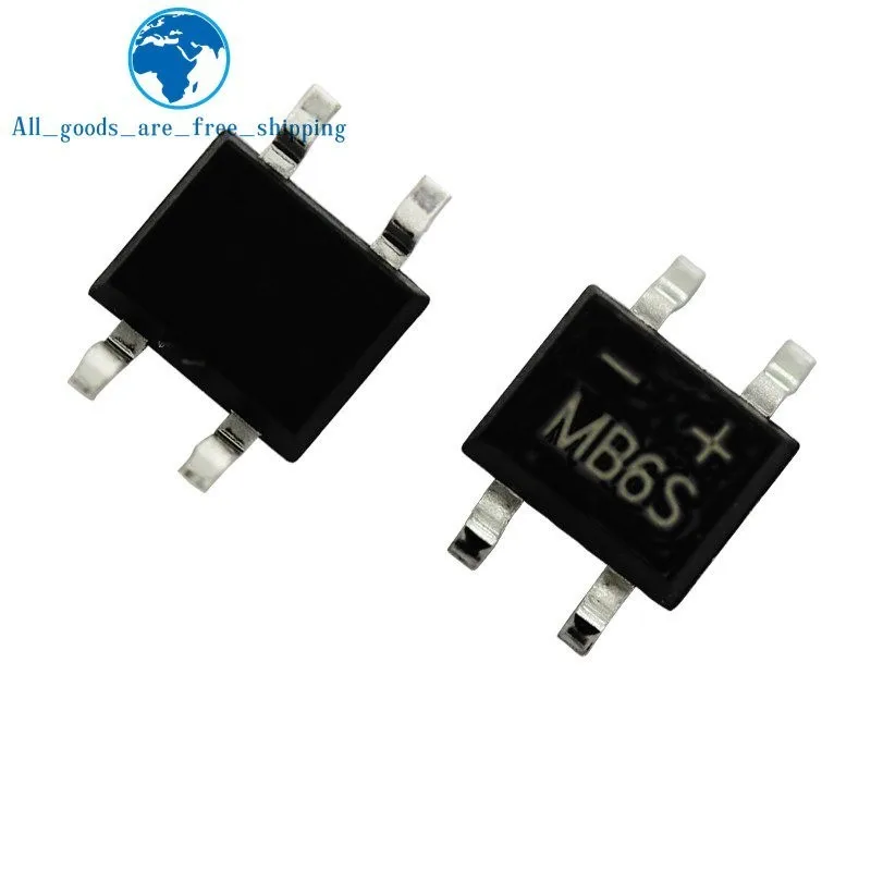 10 шт. 600V 0.5A лапками углублением SOP-4 SMD выпрямительный диод мост mb6s