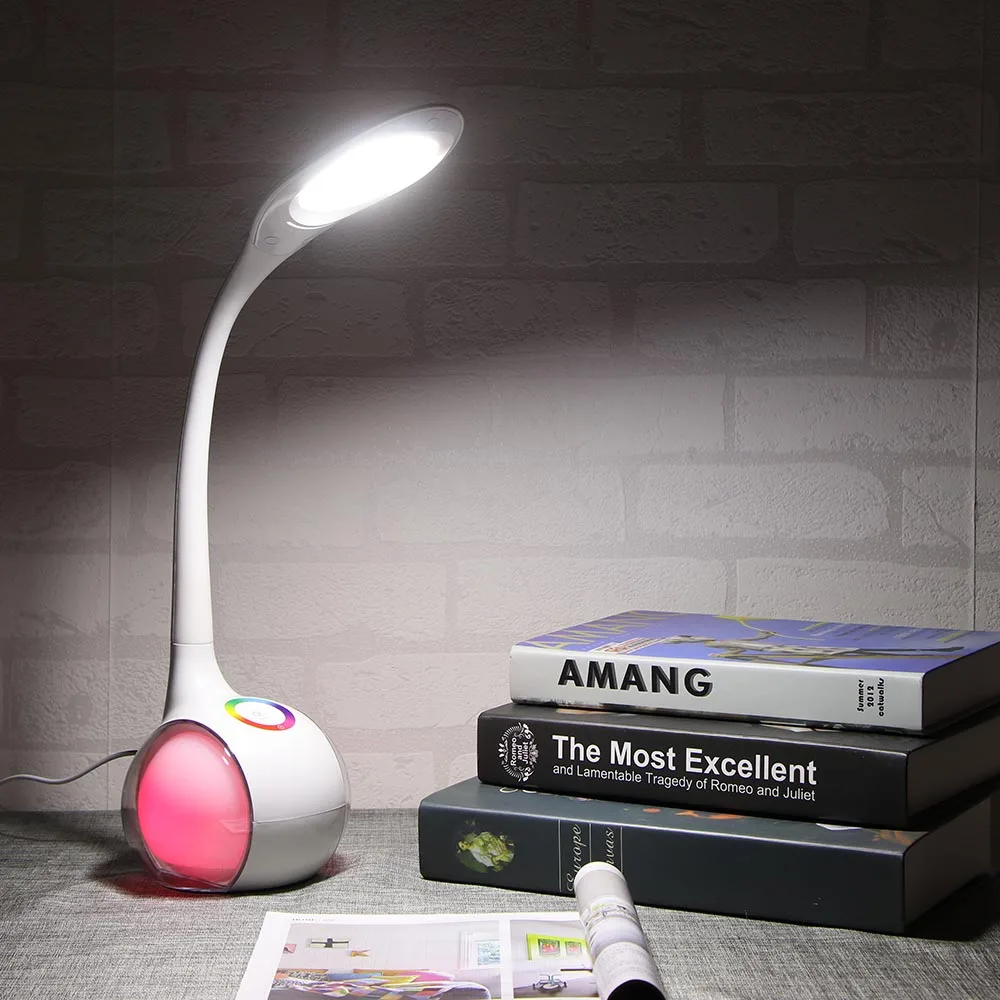 

Eye Protect LED Table Lamp Study Desk Lamp Clamp Clip Light office Stepless Dimmable Bendable USB Touch Switch Sensor Control