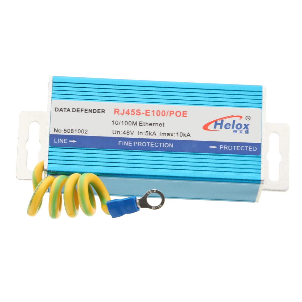 

Ethernet Surge Protector PoE+ 100Mbs RJ-45 LAN Network Thunder Lightning Surge Suppressor/Arrester Protection