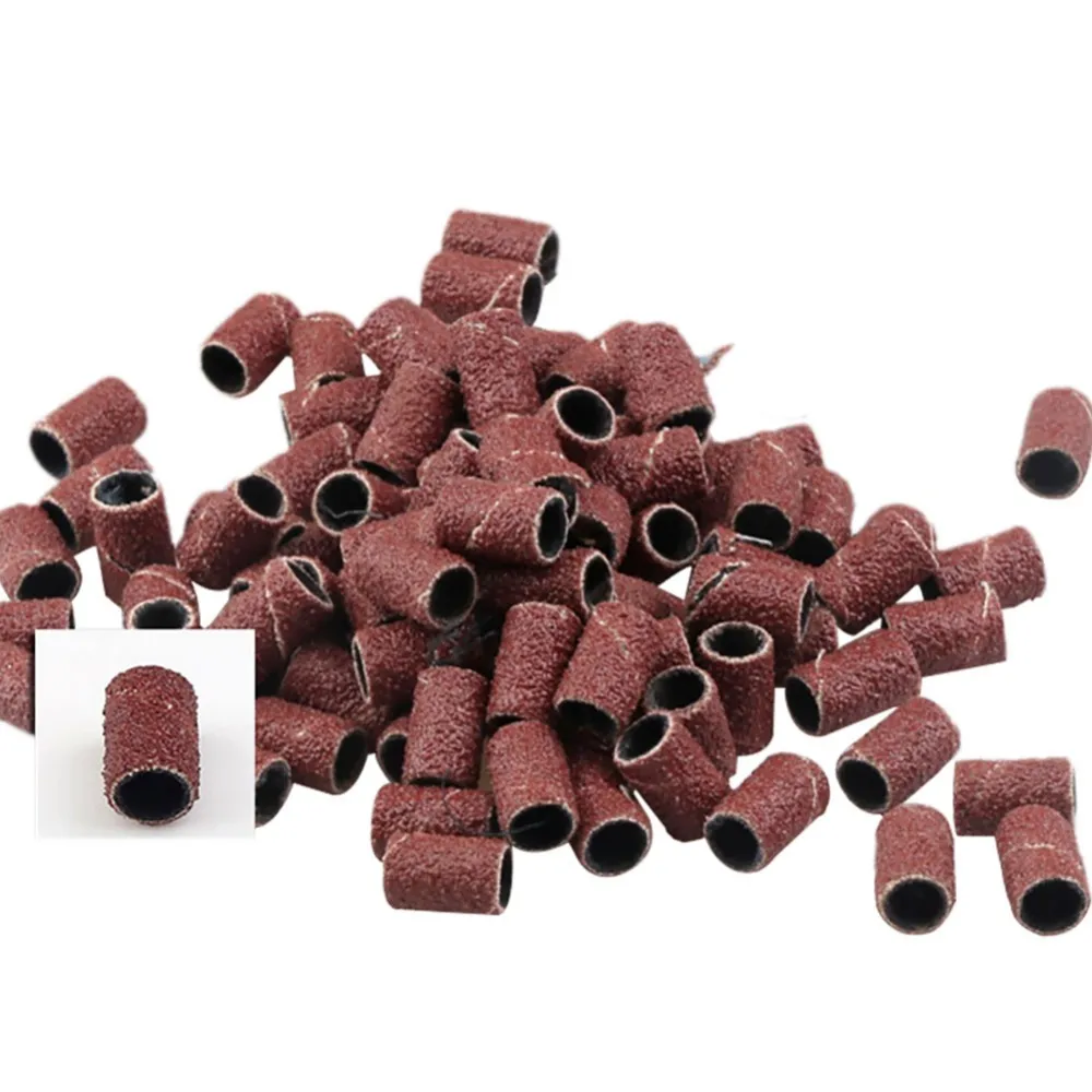 

100pcs 80''/120''/180" Nail Art Sanding Bands File For UV Gel Acrylic Polish Remover For Electric Nail Machine Nail Drill Bits