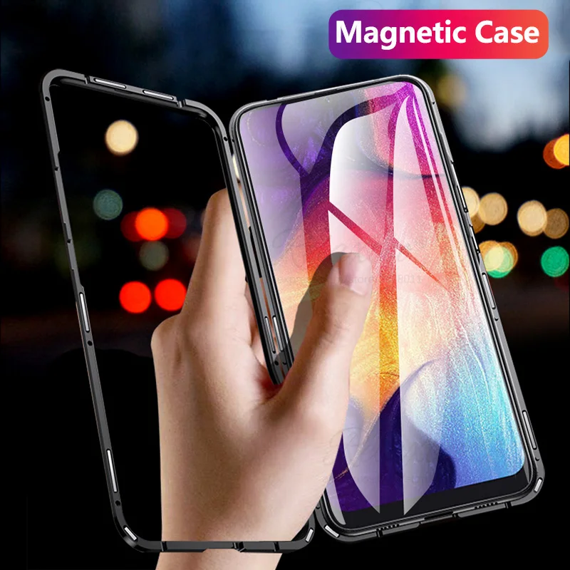 Магнитный адсорбционный флип-чехол для Samsung Galaxy A50 A30 A20 металлические Чехлы