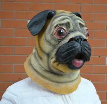 

Dog Head Latex Mask Halloween Animal Happy Dog Face Rubber Masks Party Masquerade Cosplay Costume Props Adult Size