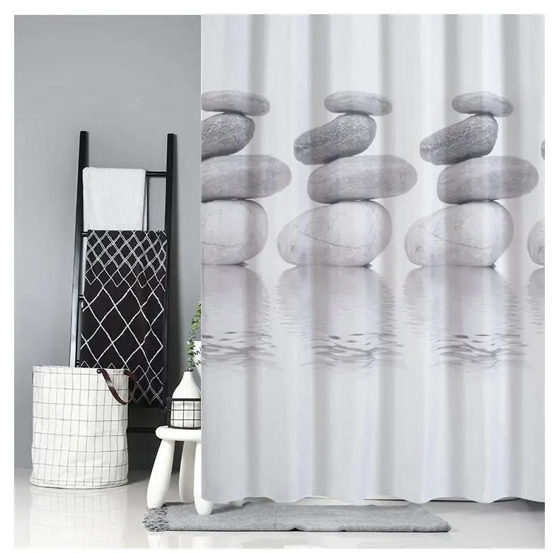 

YRYIE Home Decor Polyester Waterproof Fabric Shower Curtain Nature Stone Pattern Cloth Bathroom Curtain