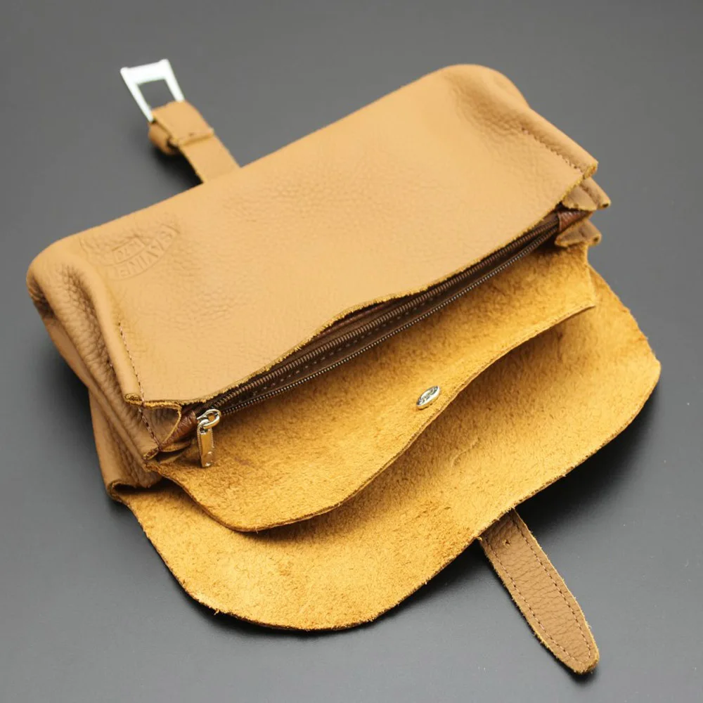 Soft Nature Solid Real Leather Pipe Bag Purse Portable Travel Wood Tobacco Smoking Pipe Case/Pouch Smoking Tool Accessories