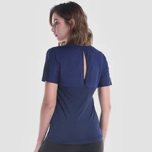 Willarde летние женские рубашки йоги короткий рукав сексуальная спина полый Открытый Спортивная одежда быстросохнущие спортивные футболки топы