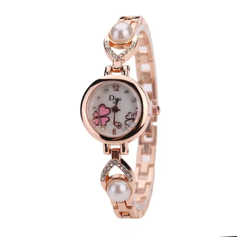 

SHAARMS Watche Women Stainless Steel Bracelet Wristwatch Simple Watch Women Dial With Heart Pattern Female Brand Quartz Watches