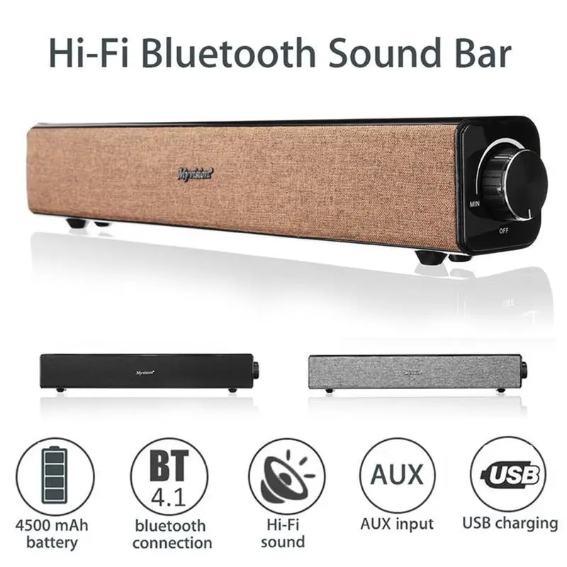 Bluetooth Car TV Soundbar Speaker Home Theater Hi-Fi Stereo 20w Speaker Heavy Bass Bluetooth Wireless Subwoofer Car MP3 Player