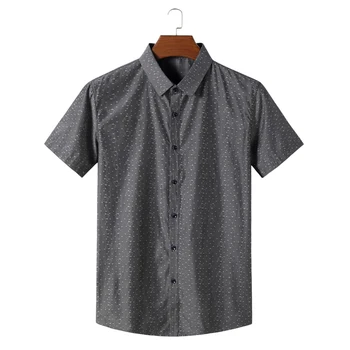 

NEW Large Size 6xl 7xl 8xl Summer Brand Men's Short Sleeve Print Leisure Shirt High Quality Single Breasted Loose Male Clothes