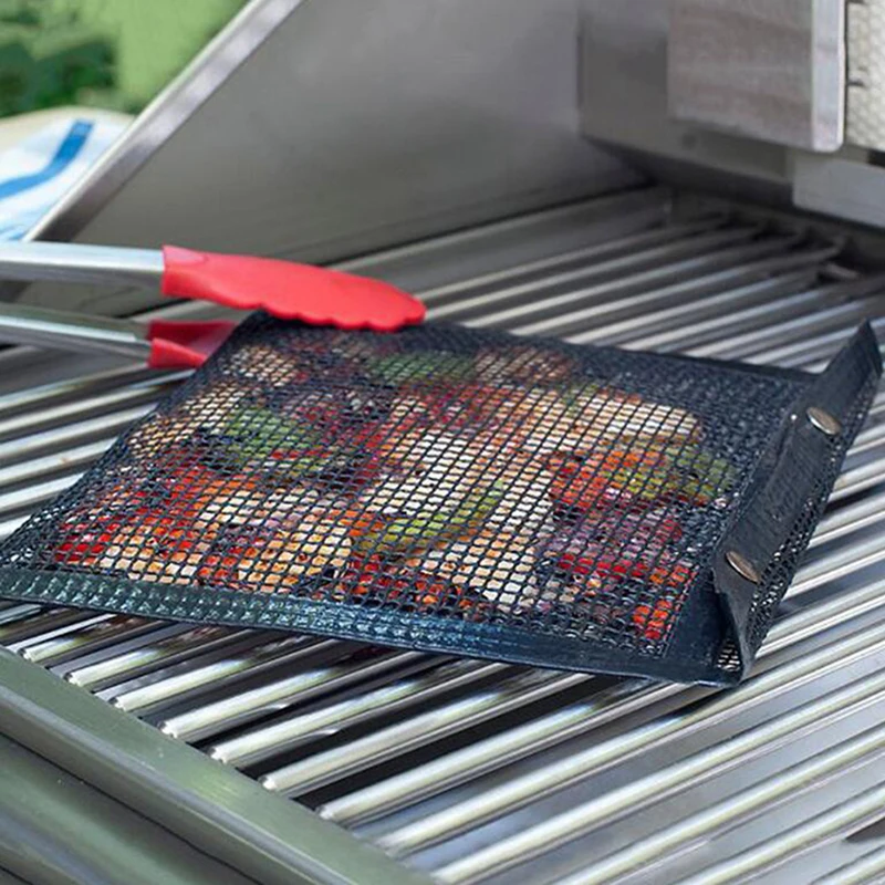 KHGDNOR антипригарная Сетчатая Сумка для гриля многоразовая сумка для хранения мяса и фруктов барбекю термостойкие сумки
