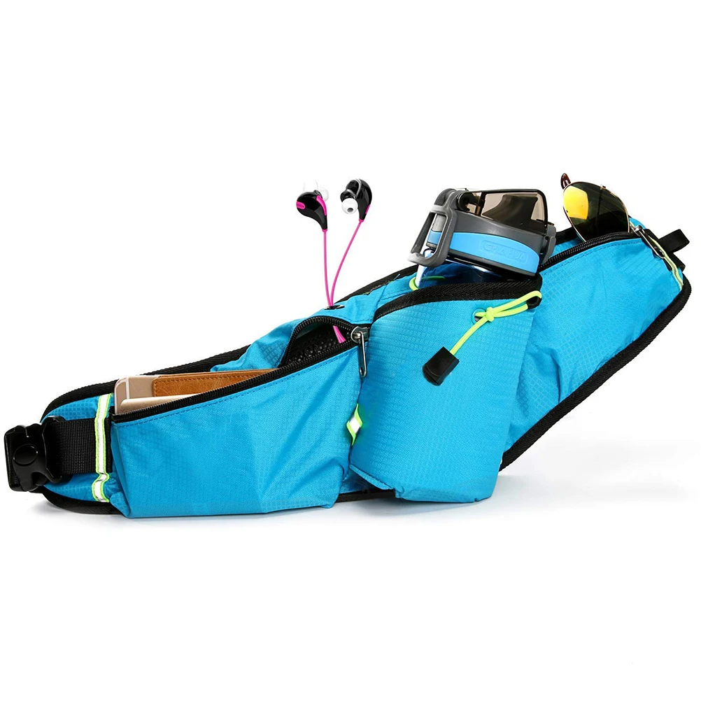 

Men Women Sports Outdoor Cycling Running Casual Chest Bag Reflective Stripe Waterproof Waist Bag with Water Bottle Holder