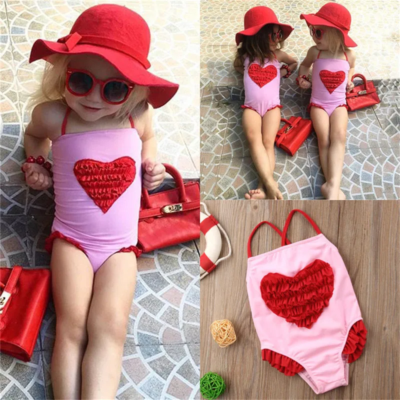 

PUDCOCO Toddler Kids Baby Girls 3D Heart One piece Bikini Swimwear Hot sUMMER Swimsuit Bathing Suit Swimming Beachwear