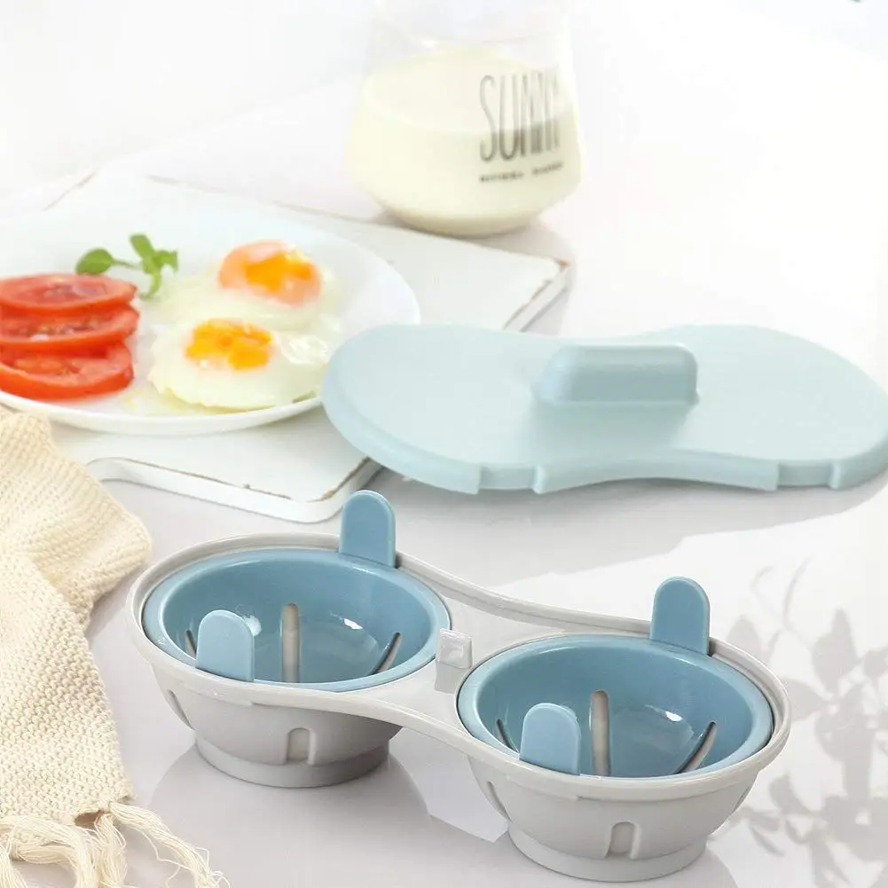 

Microwave Egg Poacher Cookware Double Cup Dual Cave High Capacity Design Egg Cooker Ultimate Collection Egg Poaching Cups Micr