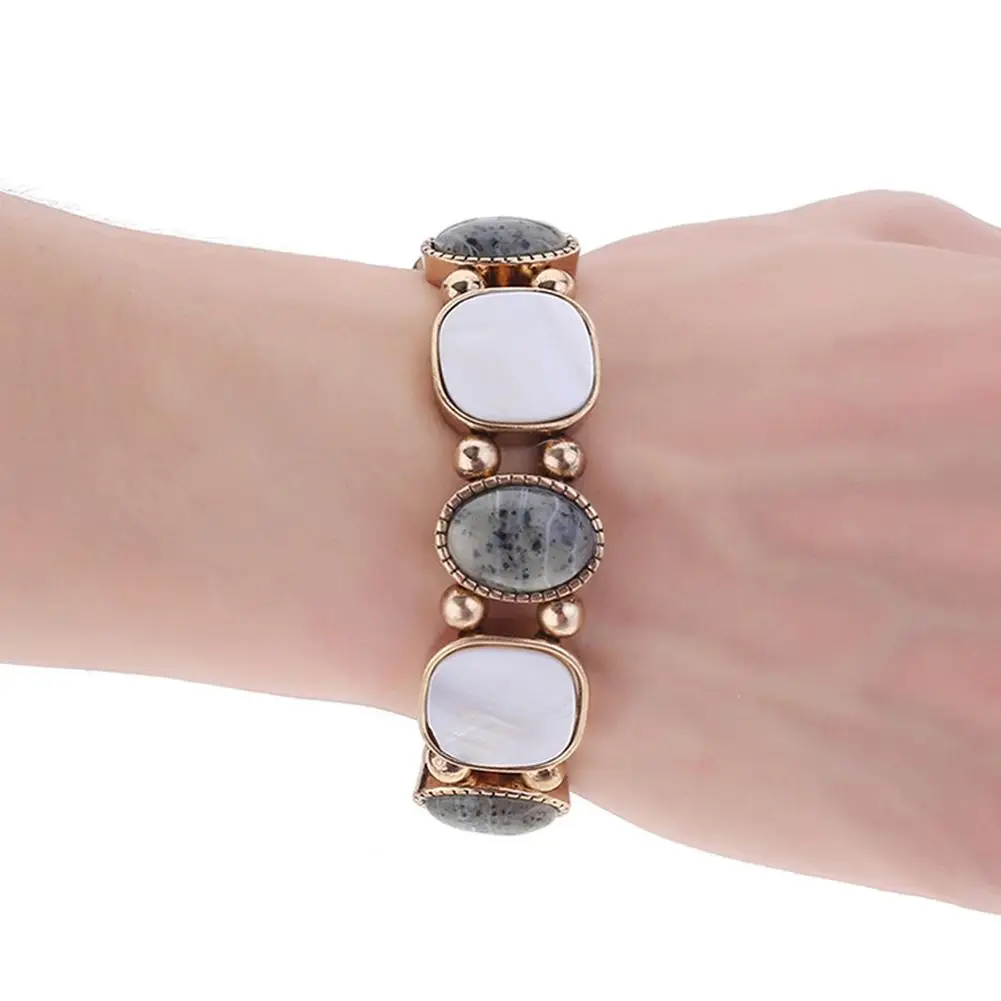 

Personality Vintage Ethnic Exquisite Crystal Resin Bangle Cuff Bracelet Open Bangles For Women New Fashion Jewelry Gift Bangles