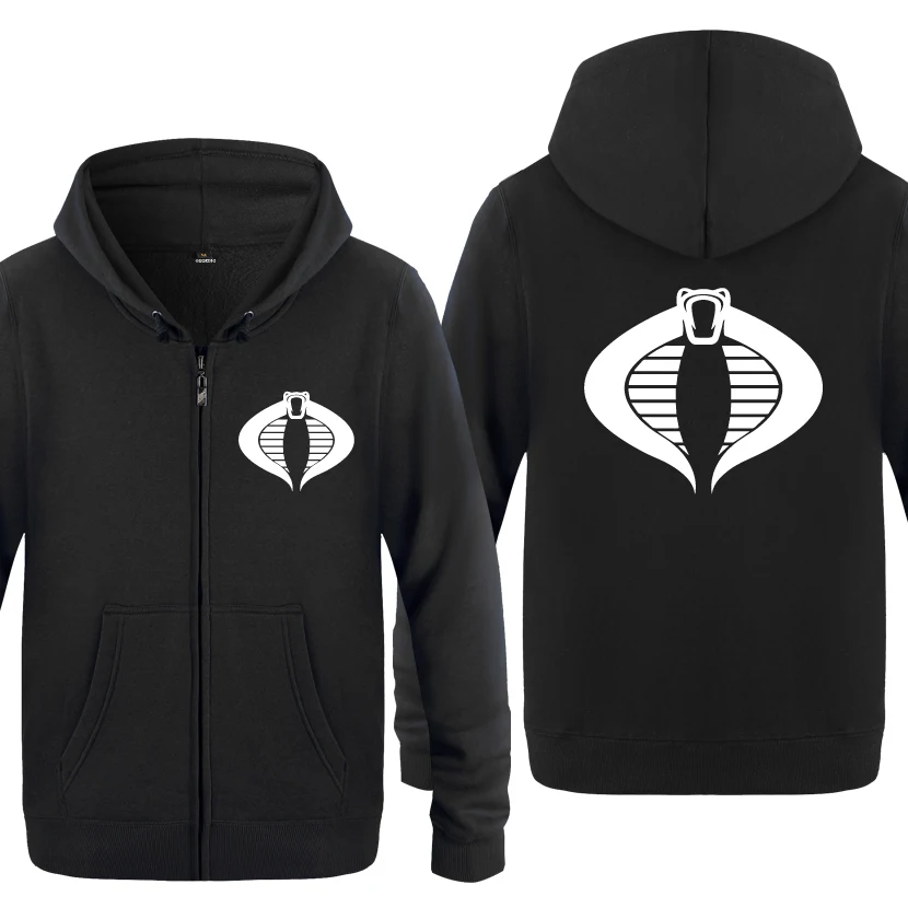 

COBRA GI JOE Cool Hoodies Men 2018 Men's Fleece Zipper Cardigans Hooded Sweatshirts