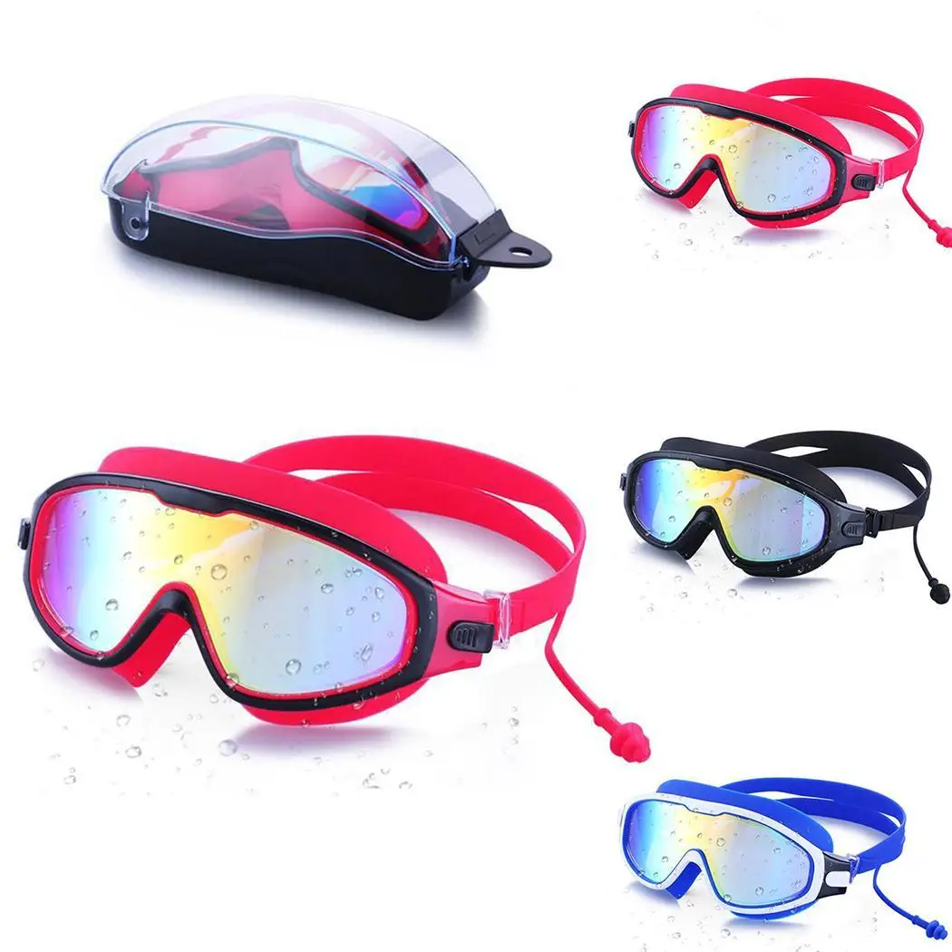 Профессиональные силиконовые плавательные очки для близорукости, анти-туман, УФ очки для плавания с затычкой для ушей для мужчин и женщин, диоптрийные спортивные очки