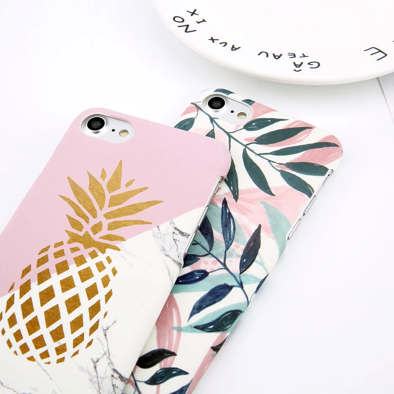 Moskado para iphone 7 XS MAX XR X hojas de piña teléfono caso para iphone 8 7 6 6 s Plus 5 5S cubierta dura de PC de fundas geométricas de flores Moskado para iphone 7 XS MAX XR X hojas de piña teléfono caso para iphone 8 7 6 6 s Plus 5 5S cubierta dura de PC de fundas geométricas de flores