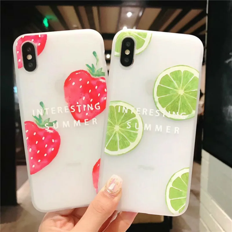 

XINDIMAN 2019 Summer case for iphone backcover 6 6s 6plus Strawberry Lemon TPU capa for iphone 7 7plus case 8 8plus for iphoneX