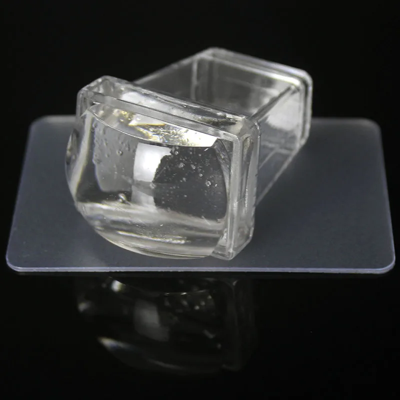 Kimcci Pure Clear Jelly Silicone Nail Art Stamper+Plastic Scraper with Cap Transparent Rectangle Stamping Manicure DIY Tools 5