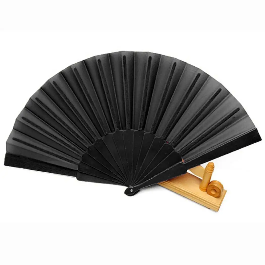 

Women Folding Solid Color Plastics Cloth Craft, Decoration, 42cm/16.5inches Fan Gift 23cm/9.1inches