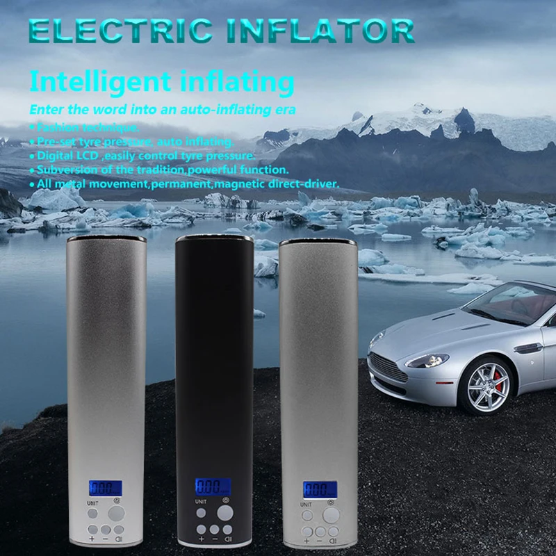 

Air Compressor Mini Electric Inflator Pump Electric Auto Bicycle Pumps With Tyre Pressure Gauge Led Light
