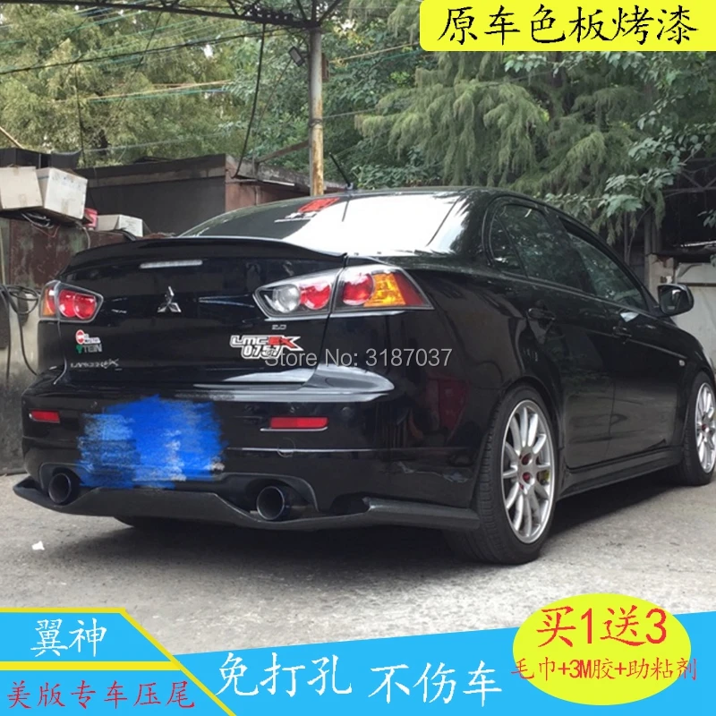 

For Mitsubishi LANCER Spoiler 2010-2014 ABS Plastic Unpainted Color Rear Roof Spoiler Wing Trunk Lip Boot Cover Car Styling