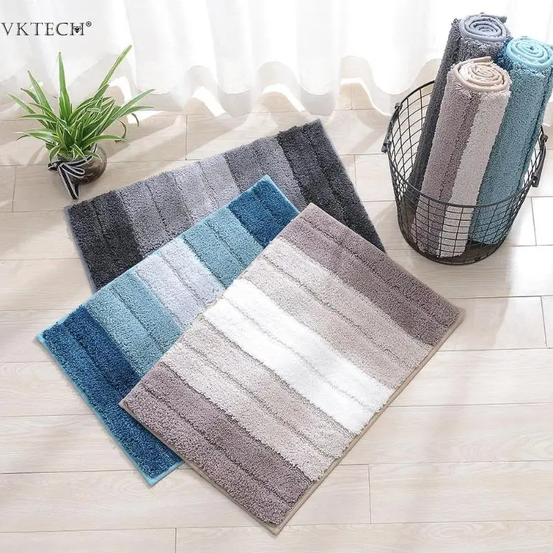 Gradient Color Non-Slip Superfine Fibre Carpet Soft Door Bath Floor Rug Mat for Home Bedroom Living Decoration