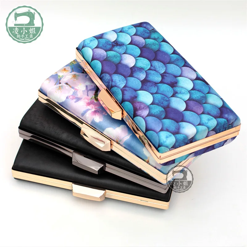 

22cm Square Buckle Case Box Drawing Course Clutch Box Frame Rectangular DIY Vintage Bag Parts & Accessories Gold Gunmetal