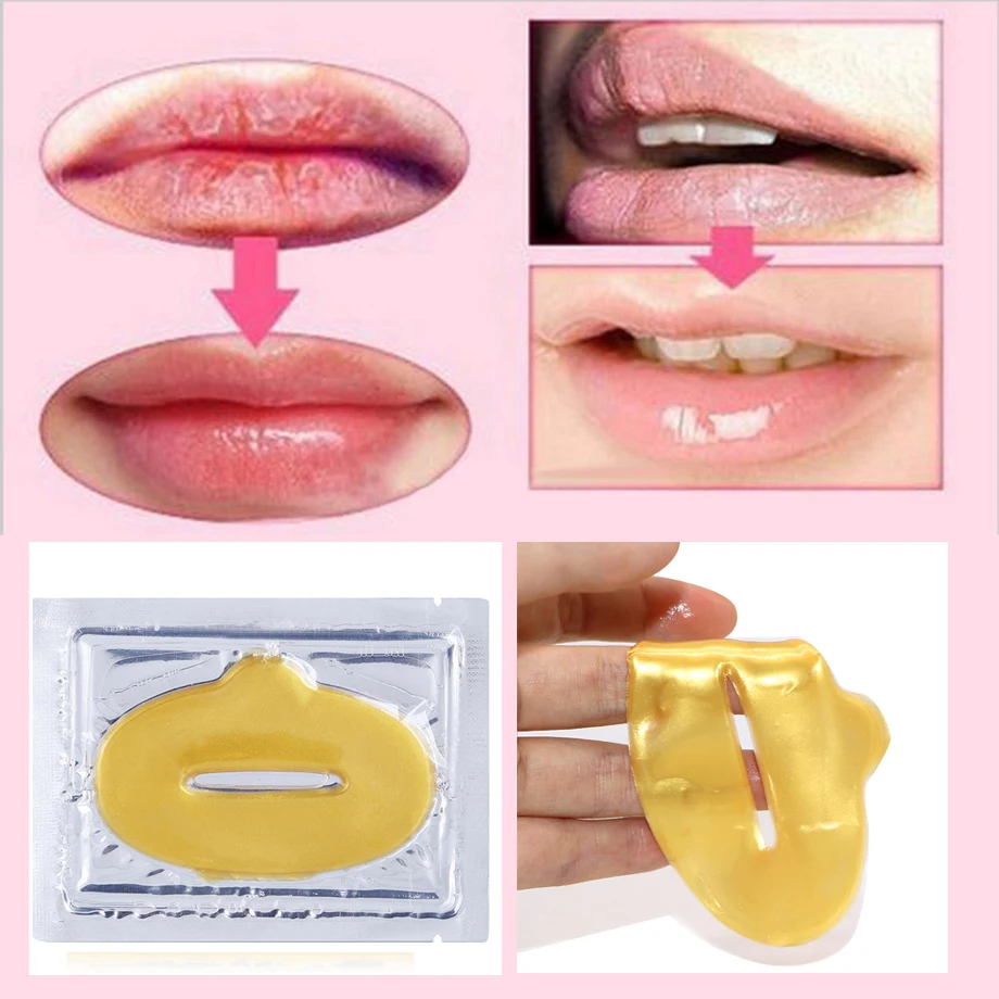 

Efero Gold Mask Collagen Crystal Anti-ageing Pads Gel Membrane Moisture Essence Patch Sheet Lip Plumper Enhance 1box