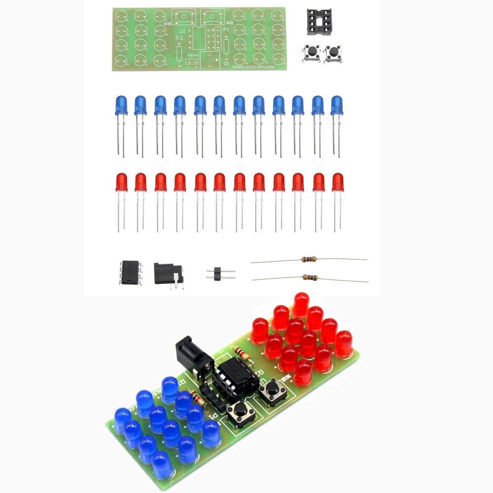 

LEORY DIY 5V Two Color LED Thunderbolt Flash Kit Teaching Kit Alarm Lamp Circuit