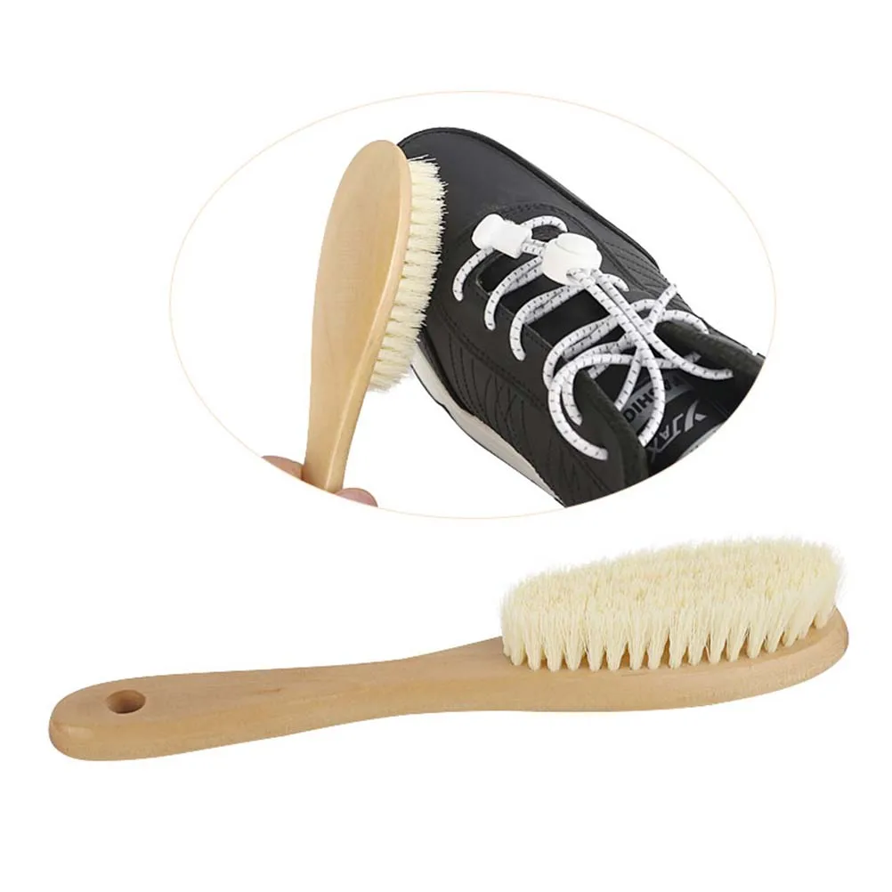 

1pc Laundry Cleaning Brush Household Cleaning Solid Wood Handle Multi-Function Cleaning Tool Shoes Brush Clothes Brush For Home