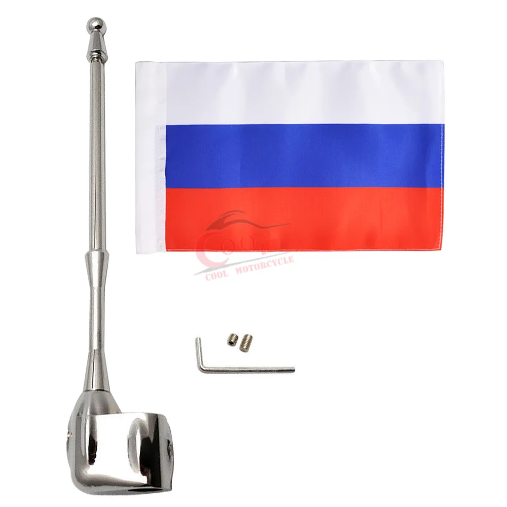 Боковое крепление для мотоцикла багажная стойка вертикальный флаг России с