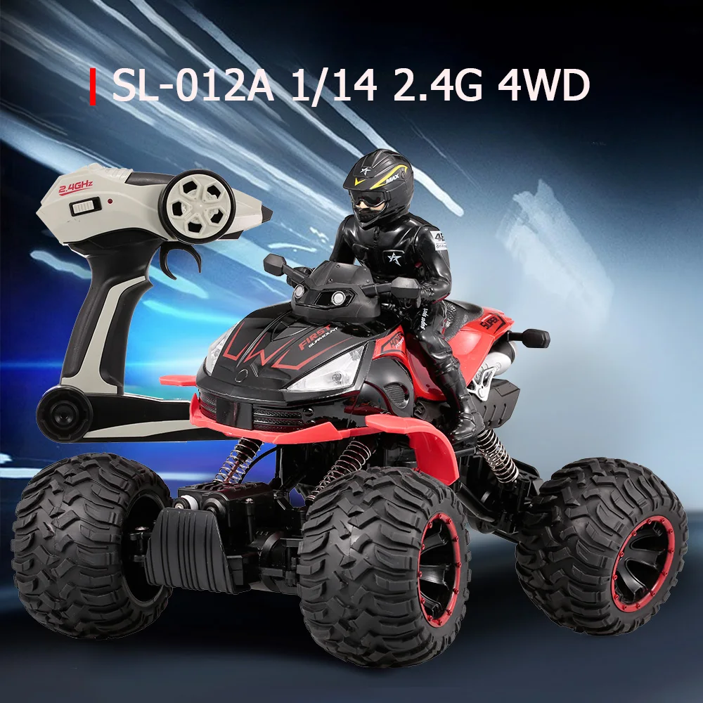 

SL-012A 1:14 RC Car 2.4G 4WD Remote Control Motorcycle Crawler Off-road RC Cars w/ Bright LED Headlights Kids Toy Christmas Gift