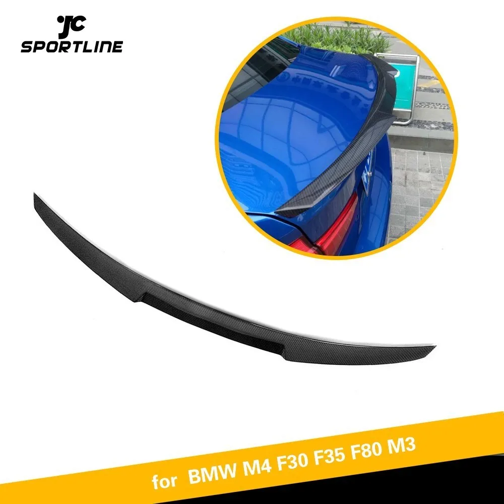 

For BMW F30 F35 F80 Base Sedan M Sport M3 2014 - 2018 Carbon Fiber Rear Trunk Spoiler Boot Wing Lip