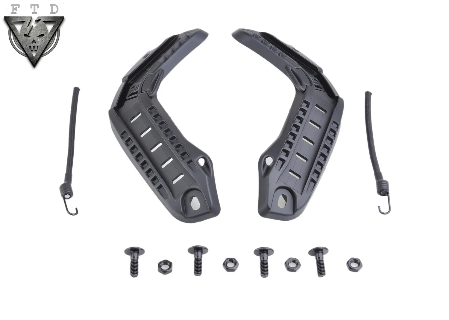 

FTD Rail Mount Helmet Adapter Tactical Military Combat Helmet Side Rails with Lanyard Mounting Screws Accessories