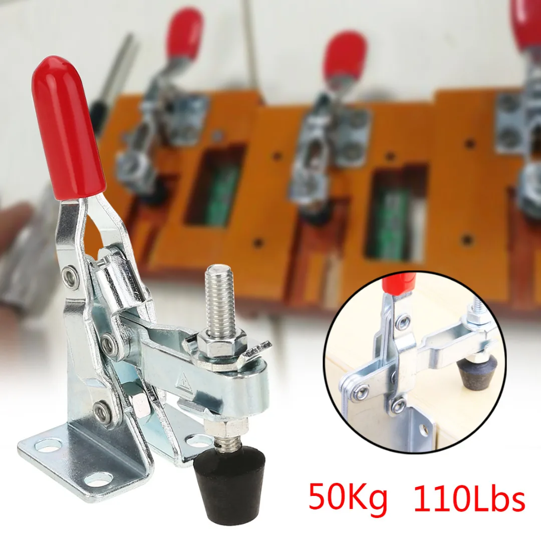 

Vertical Toggle Clamp Capacity Anti-Slip Holding Push Pull Toggle Horizontal Clamp Fixing Workpiece Hand Tool 27kg 50kg 90kg