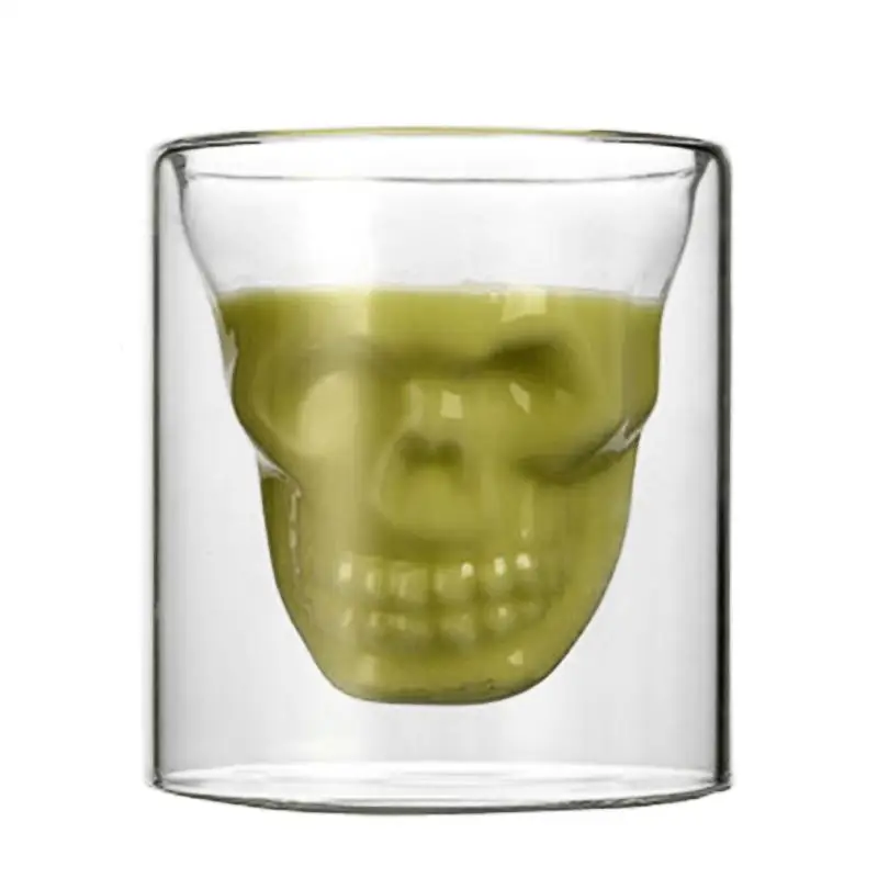 Хэллоуин Череп двухслойная прозрачная стеклянная чашка пивная чашка для домашнего бара пивная вода вечерние для отеля свадебное стекло es подарок посуда для напитков
