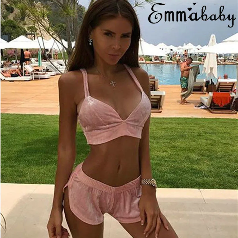 

Fashion Casual Slim Solid Women Padded Push-up Bikini Set Swimsuit Bathing Suit Swimwear Beachwear Summer Clothes