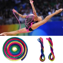 Радужная цветная веревка для художественной гимнастики, прочная веревка для соревнований по художественным тренировкам, Спортивная веревка для гимнастики