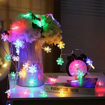 

20/40LED Battery Powered Snow Shaped Led Light Lights Fancy Wedding Christmas Party Led Decoration
