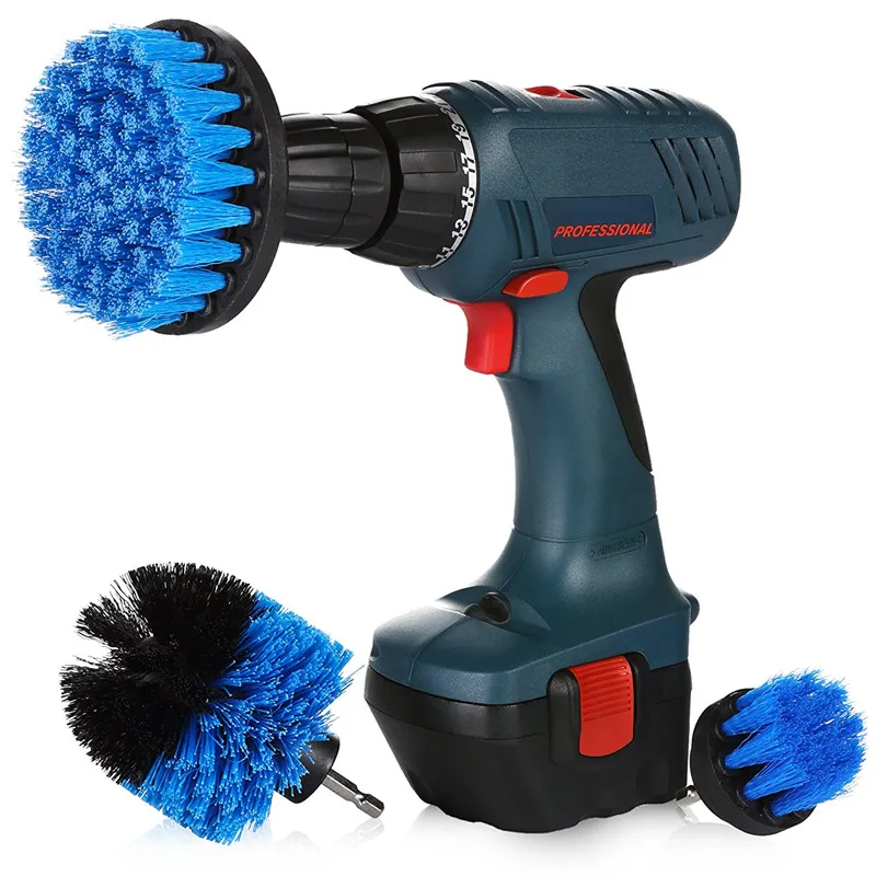 

3 pcs/set Power Scrubber Brushes Drill Brush Shoes Clean Bathroom Kitchen Cleaner Tub Shower Tile Surfaces Scrub Cleaning Kit