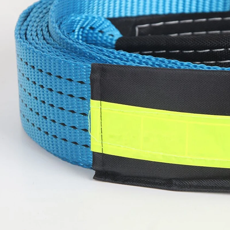 Buy 5M 8 Tons Towing Rope Strape Cable With U Hooks Shackle High Strength Nylon With Reflective Light For Car Truck Trailer SUV